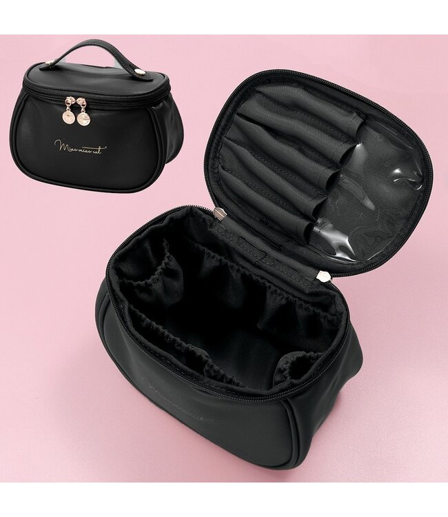 Letter Graphic Pu Makeup Bag