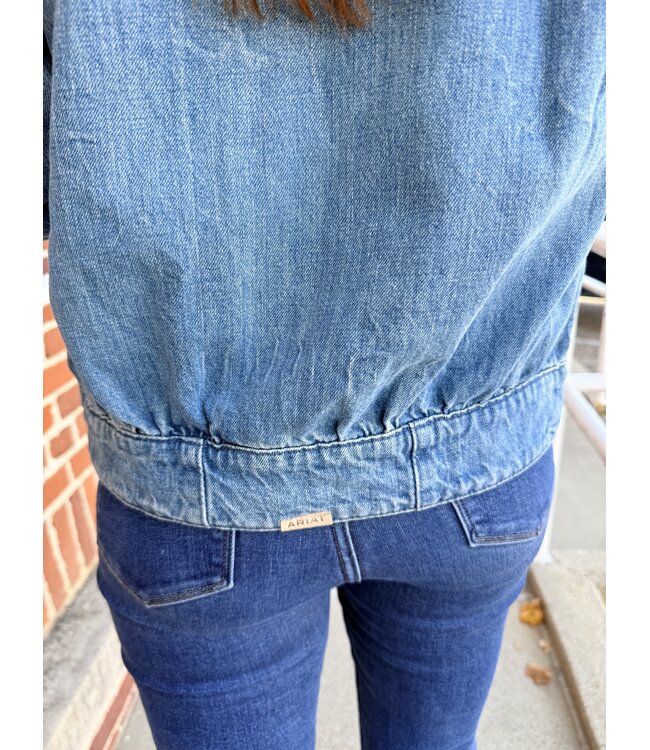 10065931 Ladies Denim Bomber Jacket