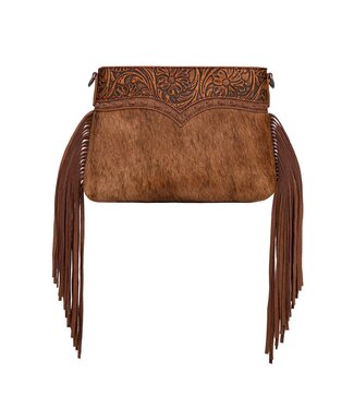 montana west TR200-1814BR Floral Tooled Hair-On Cowhide Crossbody