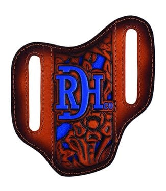 Red Dirt Hat Co RED DIRT HAT CO PANCAKE KNIFE SHEATH TOOLED W/ BLUE INLAY