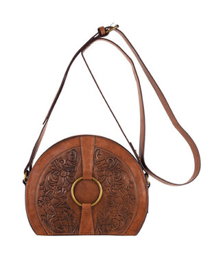 Red Dirt Hat Co JUSTIN LADIES CANTEEN BAG TAN EMBOSS WITH HARNESS