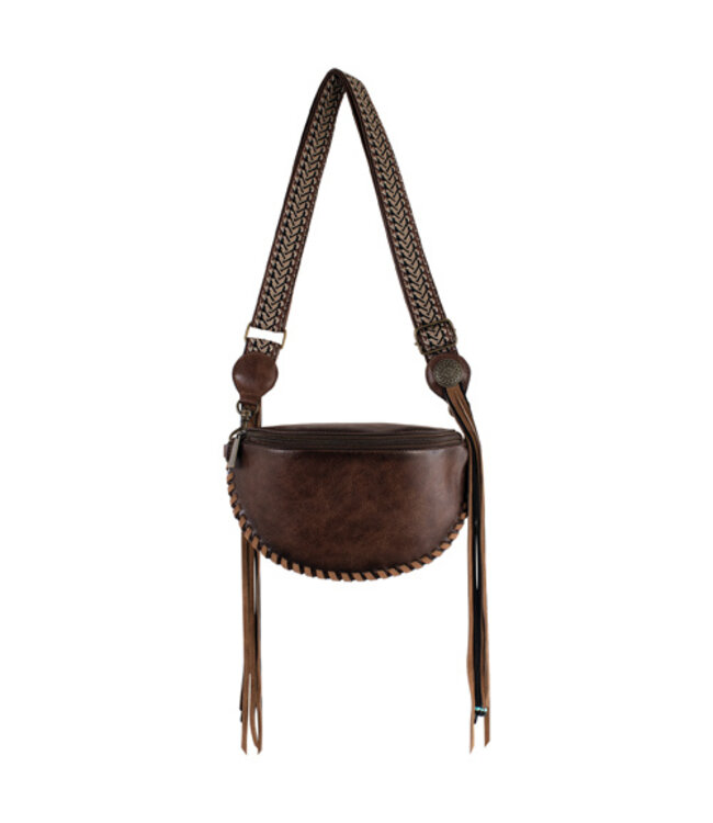 RED DIRT HAT CO LADIES SLING POUCH BROWN W/WHIP STITCH
