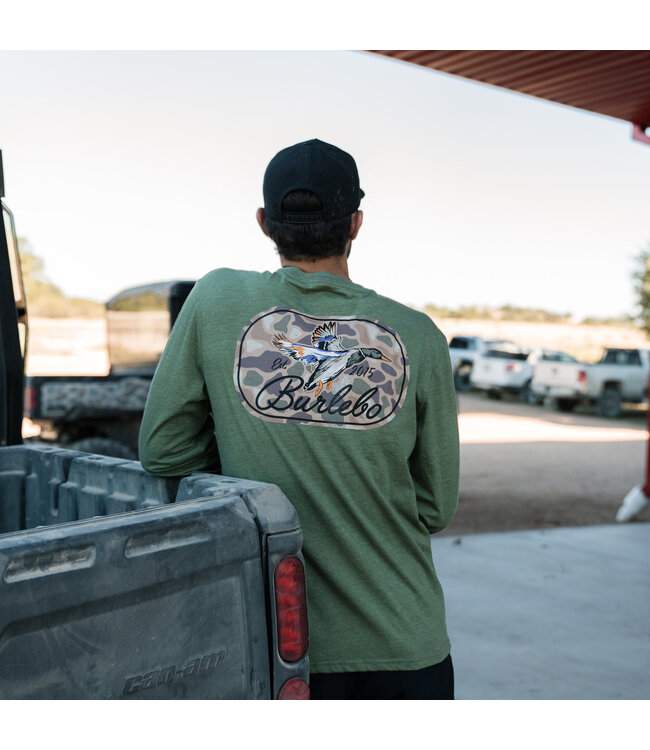Ducks Flying In Olive Long Sleeve Tee