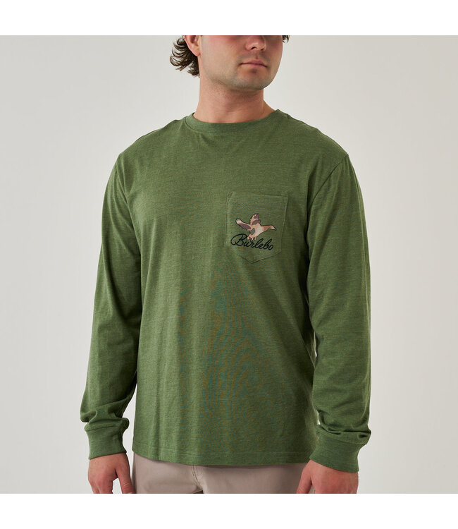 Ducks Flying In Olive Long Sleeve Tee