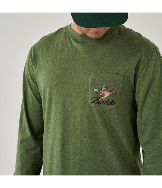 Ducks Flying In Olive Long Sleeve Tee