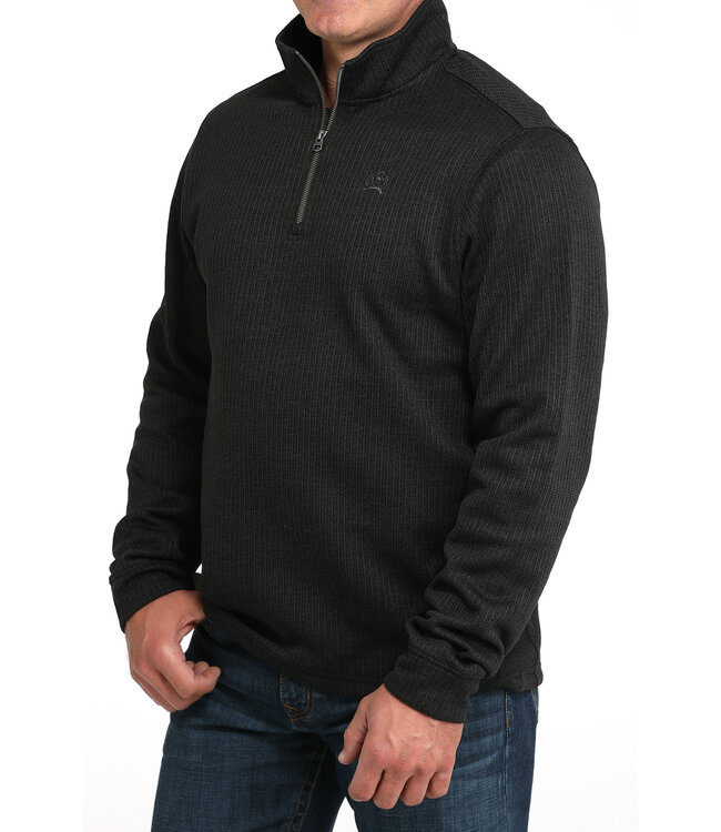 MWK1080019 BLK 1/4 Zip Sweater