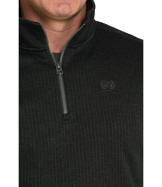 MWK1080019 BLK 1/4 Zip Sweater