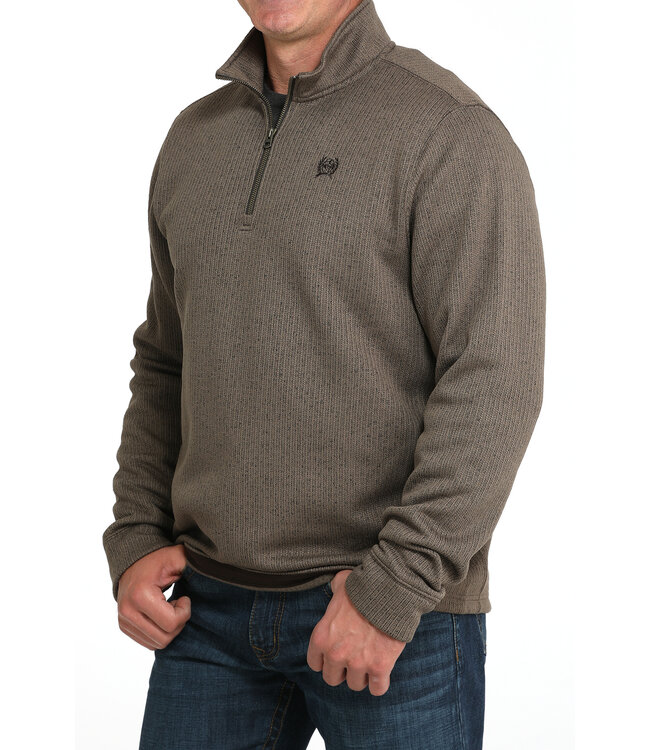 MWK1080017 BRN 1/4 Zip Sweater