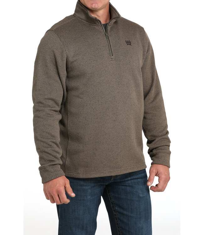 MWK1080017 BRN 1/4 Zip Sweater