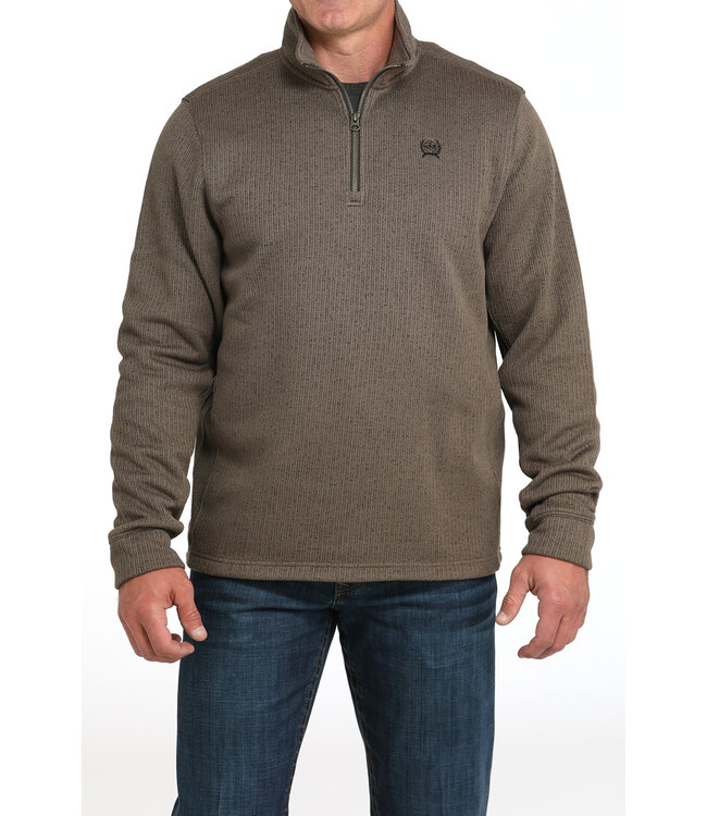 MWK1080017 BRN 1/4 Zip Sweater