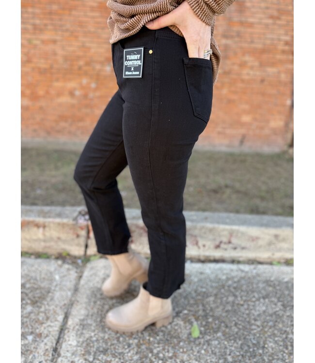 Tummy Control High Rise Crop Straight Pants RDP5916