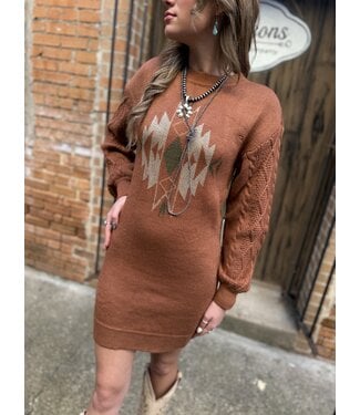 Panhandle Slim BWD2R07829 Aztec Sweater Dress Cables