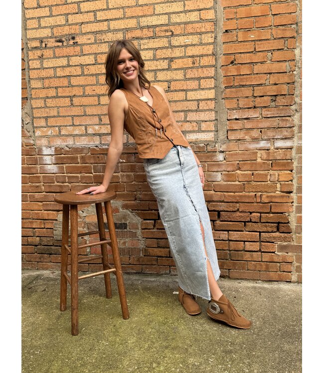 BW98C07762 Microsuede Vest Camel