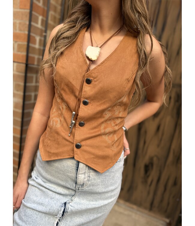 BW98C07762 Microsuede Vest Camel