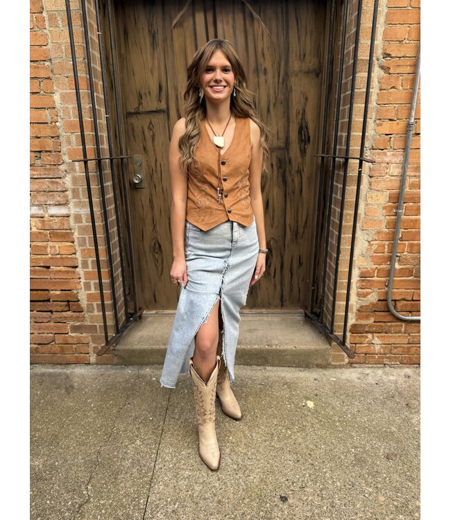 BW98C07762 Microsuede Vest Camel