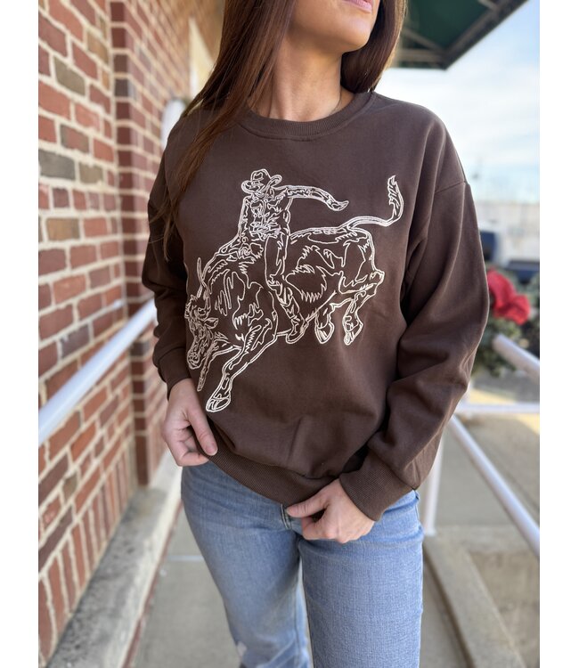 Bull Riding Western Pullover 36327T