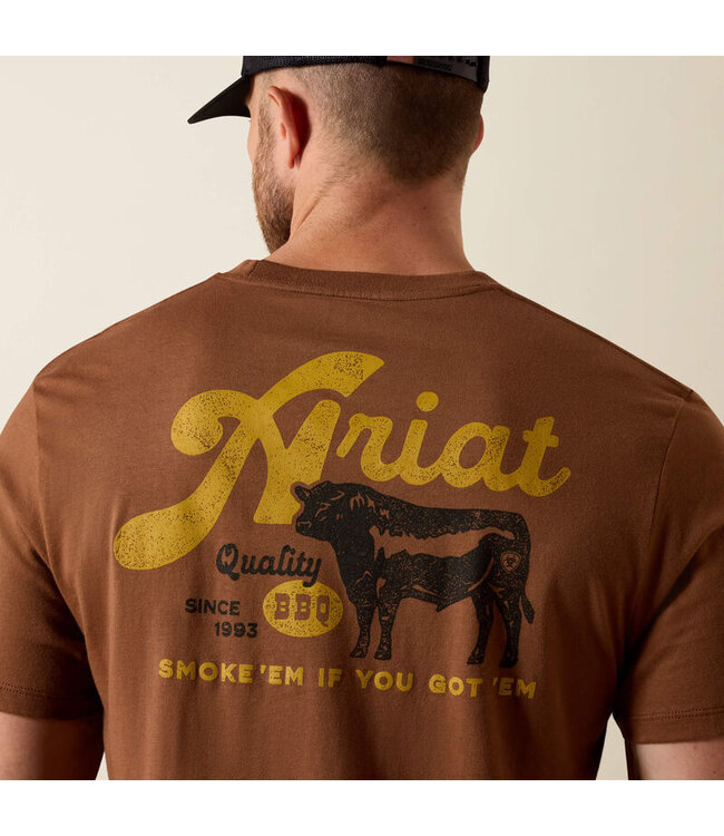 10071197 MNS ARIAT BBQ SMOKE SS TSHRT SFT SILT