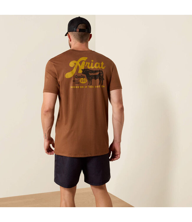 10071197 MNS ARIAT BBQ SMOKE SS TSHRT SFT SILT
