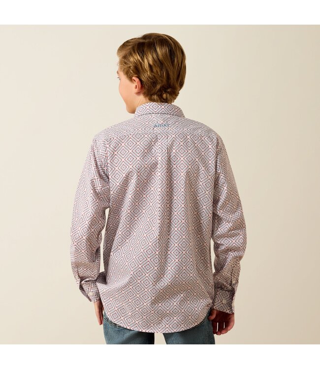 10071174 BOYS JAYSON LS SHRT WHT SWSTRN GEO PRT