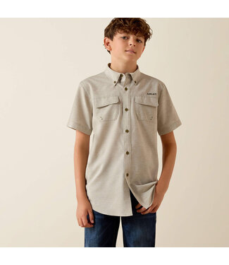 Ariat Intl 10071694 BOYS VENTEK OUTBOUND HEATHER SS SHRT GRN