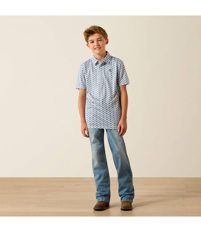 10071206 BOYS ALL OVER PRINT SS POLO WHT SW SPAC