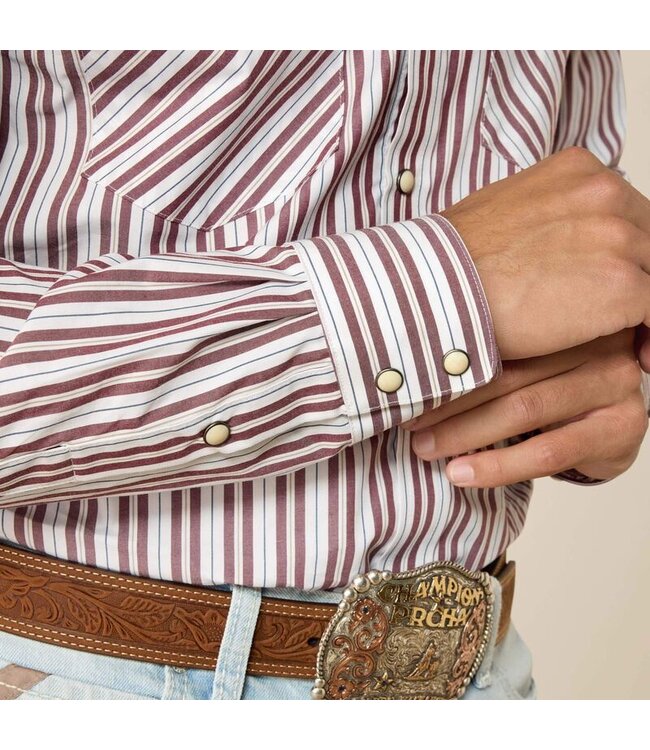 10071033 PRO TRAE FTD LS SNP SHRT WHT STRP