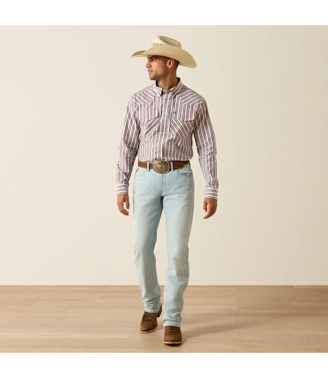 10071033 PRO TRAE FTD LS SNP SHRT WHT STRP