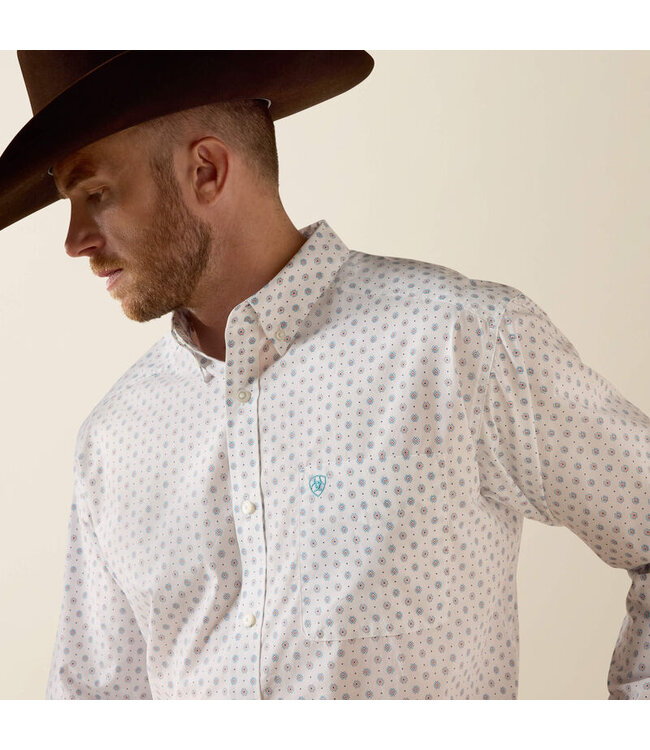 10071611 CASUAL SOUTHWEST GEO LS SHRT WHT