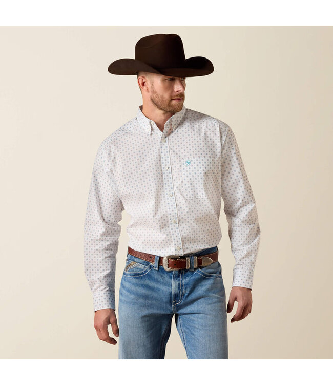 10071611 CASUAL SOUTHWEST GEO LS SHRT WHT
