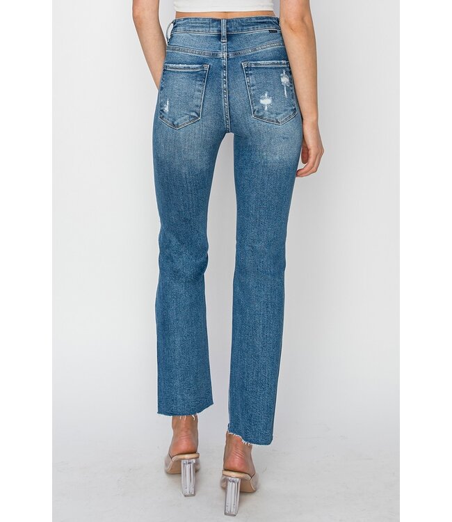 High Rise Knee Distressed Ankle Jeans RDP5756