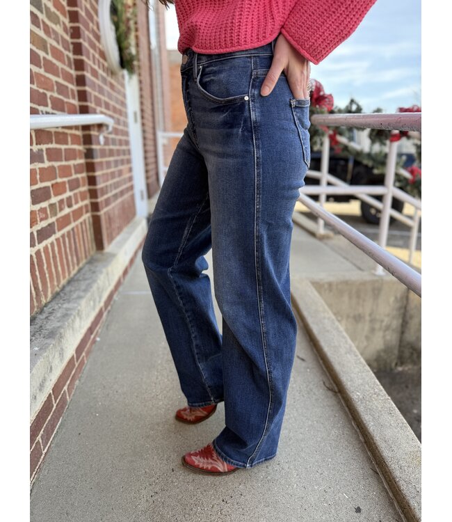 Tummy Control High Rise Wide Baggy Jeans RDP5951