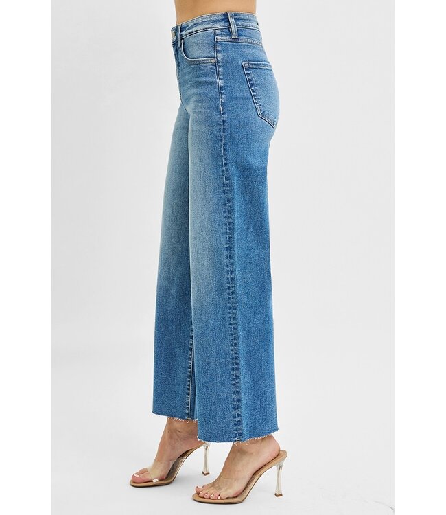 Tummy Control High Rise Crop Wide Leg Jeans RDP5954