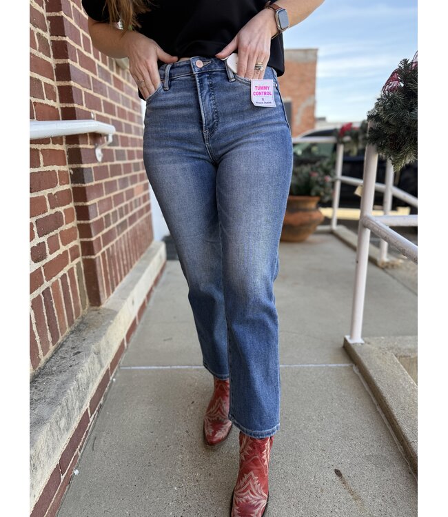 Tummy Control High Rise Crop Straight Jeans RDP5828