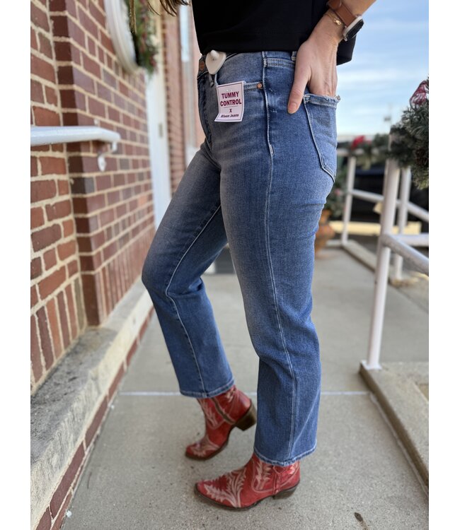 Tummy Control High Rise Crop Straight Jeans RDP5828