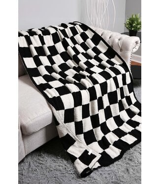 Wona Trading Reversible Checkerboard Patterned Throw Blanket