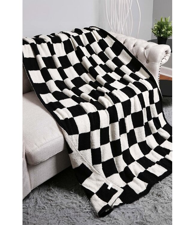Reversible Checkerboard Patterned Throw Blanket