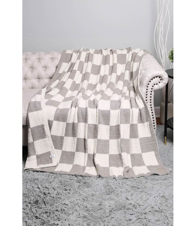 Reversible Checkerboard Patterned Throw Blanket