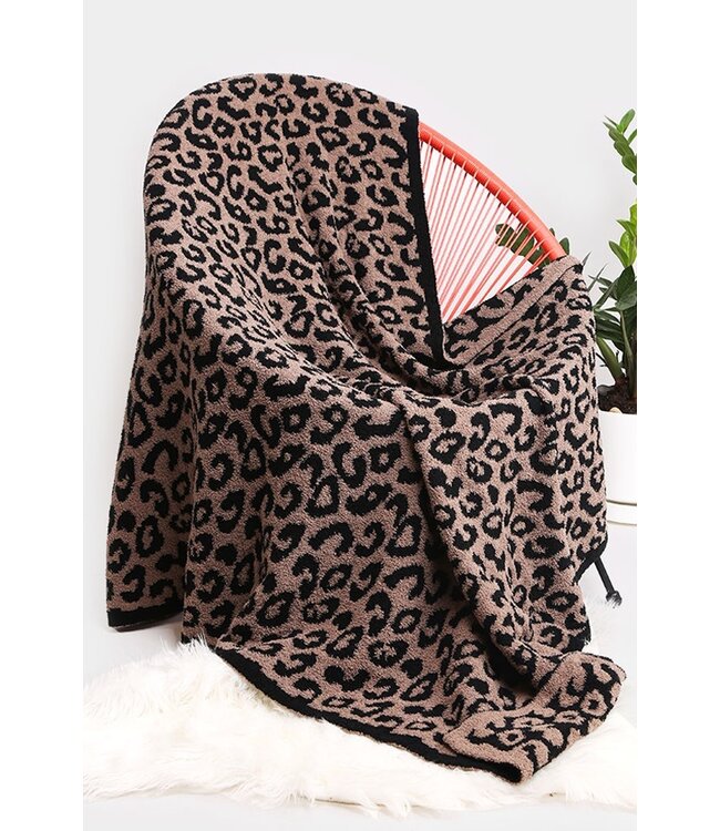 Leopard Patterned Reversible Blanket