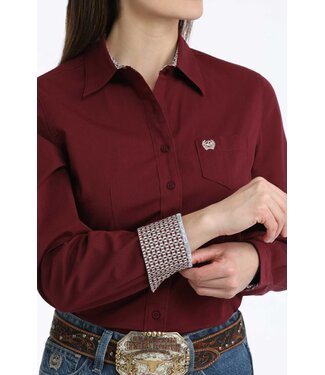 cinch MSW9164262 Ladies LS Burgundy