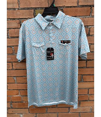 Red Dirt Hat Co Polo Blue Tribal RDPSSBT