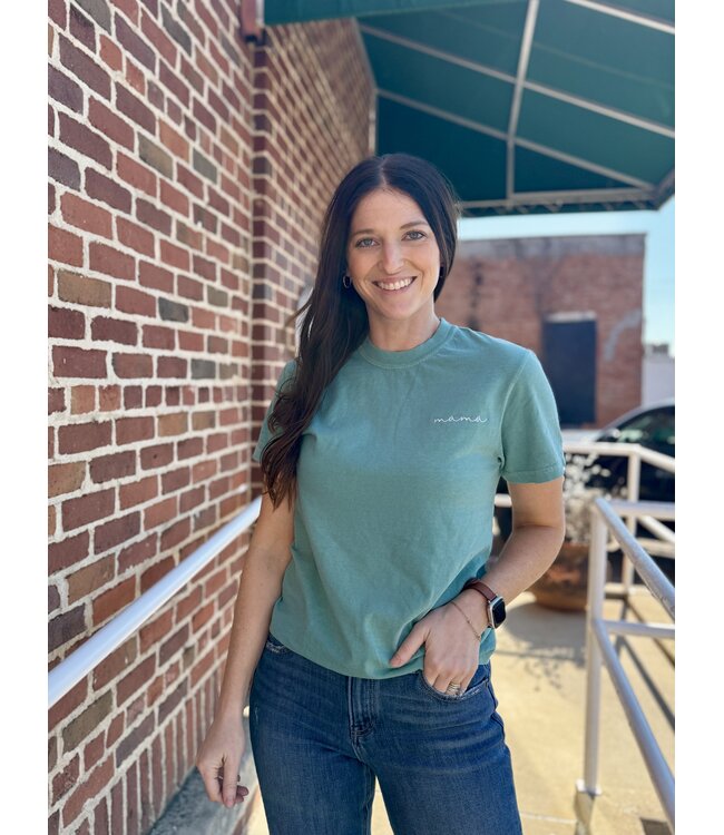 Seafoam Dainty Mama Embroidered Tee