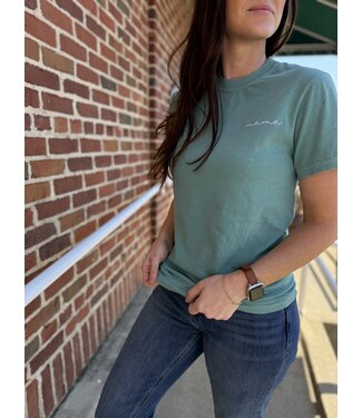 P & PD Seafoam Dainty Mama Embroidered Tee
