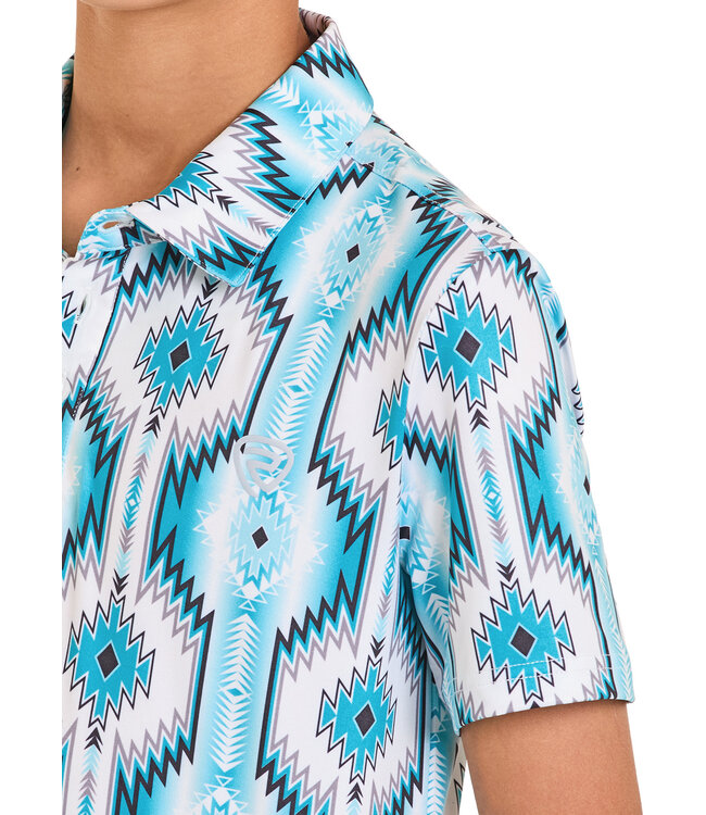 BB51T08355 Boys Charcoal Camo Mesh Polo