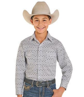 Panhandle Slim RBN2S07584 Boys LS Snap White