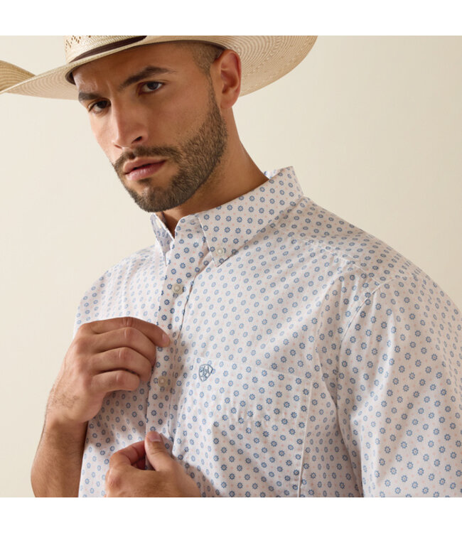 10071733 MNS TENZIN SS SHRT WHT MDLN PRT