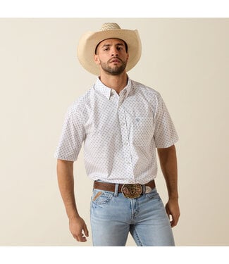 Ariat Intl 10071733 MNS TENZIN SS SHRT WHT MDLN PRT