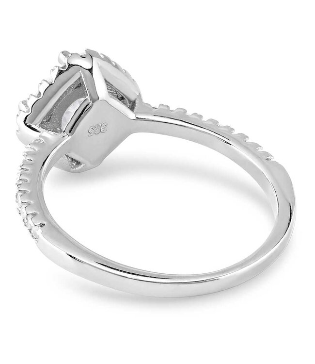 Round CZ Halo Ring Size 6