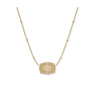 spur west Ultra Mini Buckle Gold Mama Necklace