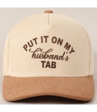Fashion City Husbands Tap Corduroy Cap
