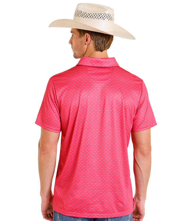 BM51T08330 Hot Pink Geo Polo